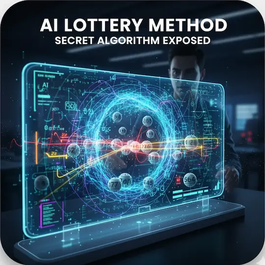Graphic of AI system analyzing lottery numbers